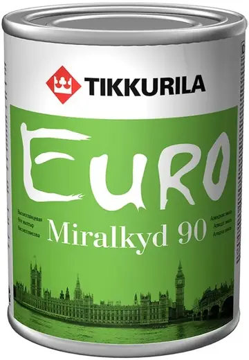 Тиккурила Euro Miralkyd 90 универсальная алкидная эмаль (2.7 л) бесцветная