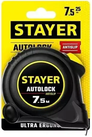 Stayer Auto Lock рулетка с автостопом (7.5 м*25 мм)