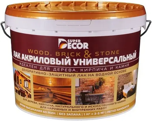 Super Decor лак акриловый универсальный на водной основе (1 кг)