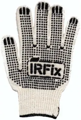 Irfix Лепесток перчатки х/б белые/черные