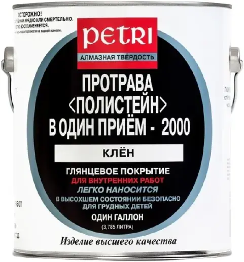 Петри Полистейн в Один Прием - 2000 полиуретановый цветной лак протрава (3.78 л) клен