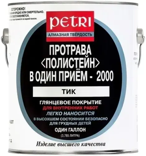 Петри Полистейн в Один Прием - 2000 полиуретановый цветной лак протрава (3.78 л) тик