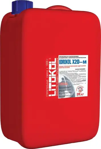 Литокол Idrokol X20-m добавка латексная для увеличения адгезии цементных растворов (20 кг)