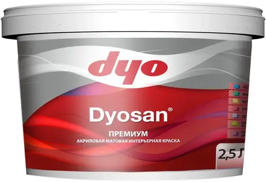 DYO Dyosan краска интерьерная акриловая (2.5 л) прозрачно-белая база В