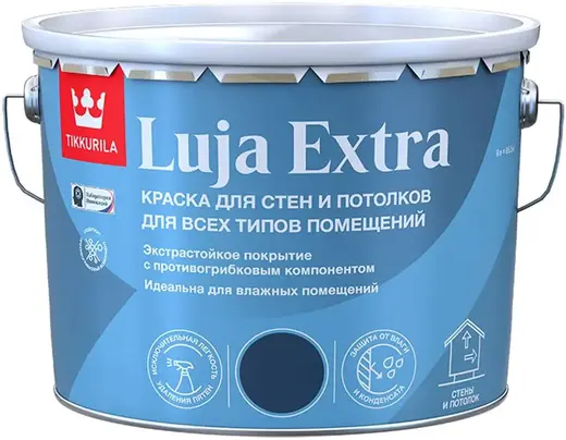 Тиккурила Luja Extra краска для стен и потолков для всех типов помещений (9 л) бесцветная база C полуматовая