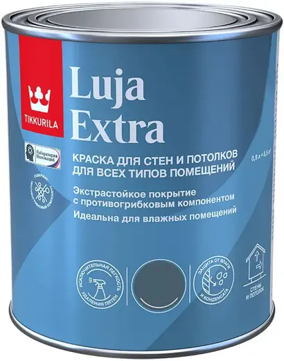 Тиккурила Luja Extra краска для стен и потолков для всех типов помещений (900 мл) бесцветная база C полуматовая