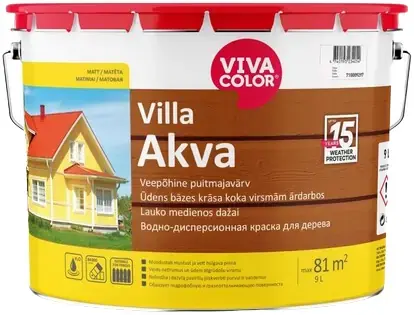 Vivacolor Villa Akva краска для деревянных фасадов (9 л) бесцветная