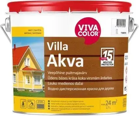 Vivacolor Villa Akva краска для деревянных фасадов (2.7 л) бесцветная
