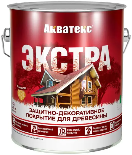 Акватекс Экстра защитно-декоративное покрытие для древесины (2.7 л ) калужница