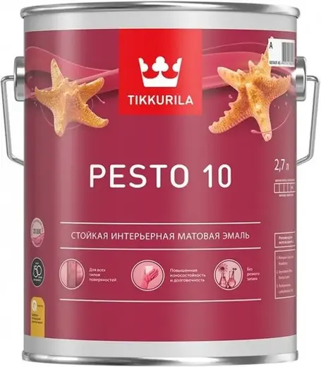 Тиккурила Pesto 10 стойкая интерьерная матовая эмаль (2.7 л) бесцветная