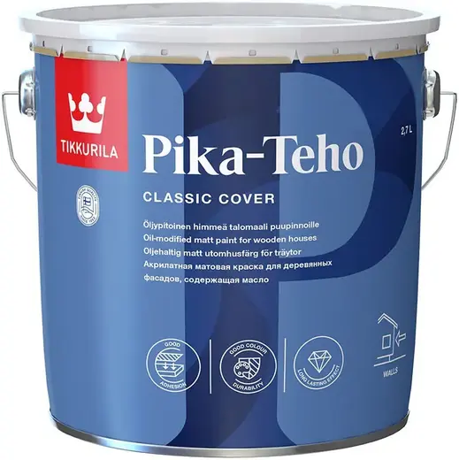 Тиккурила Pika-Teho акрилатная матовая краска содержащая масло (2.7 л) бесцветная