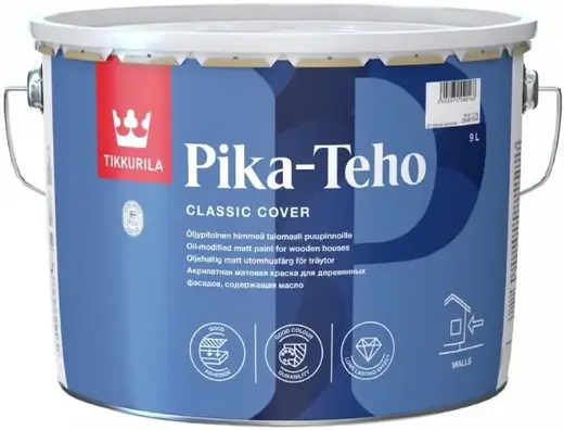 Тиккурила Pika-Teho акрилатная матовая краска содержащая масло (9 л) бесцветная