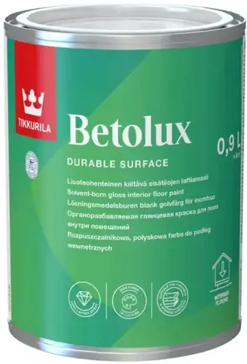 Тиккурила Betolux Floor органоразбавляемая краска для полов глянцевая (900 мл) бесцветная база C глянцевая gloss 270