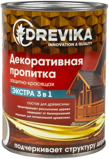 Drevika Экстра 3 в 1 пропитка декоративная защитно-красящая (800 мл) ваниль