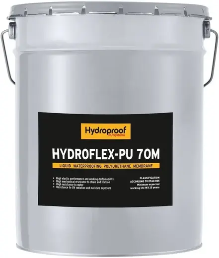 Hydroproof Hydroflex-PU 70M полиуретановая гидроизоляционная мембрана (25 кг) серая