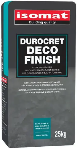Isomat Durocret Deco Finish раствор микроцементный полимерцементный (25 кг) светло-серый