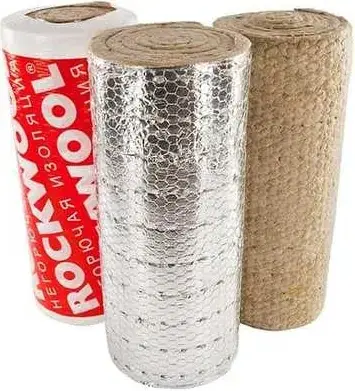 Rockwool Вайред Мат мат из каменной ваты с односторонним покрытием №105 (1*7 м/25 мм) фольга алюм. армир. (ALU) 105 кг/м3