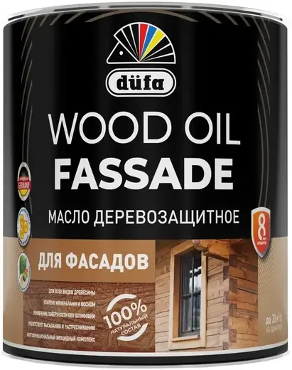 Dufa Wood Oil Fassade масло деревозащитное для фасадов (2 л) белое