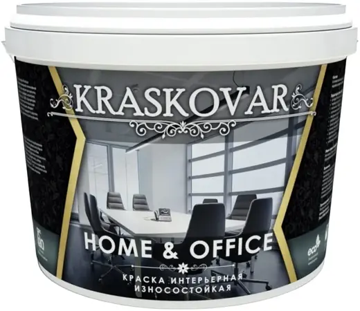 Красковар Home & Office краска интерьерная износостойкая (9 л) белая