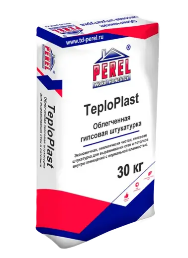 Perel Teplo Plast штукатурка гипсовая (30 кг) белая