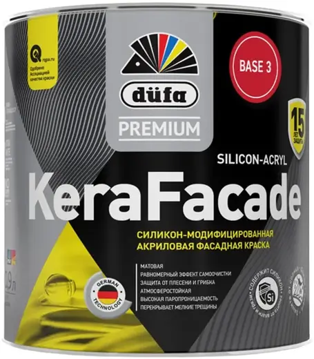 Dufa Premium Kera Facade силикон-модифицированная акриловая фасадная краска (900 мл) бесцветная