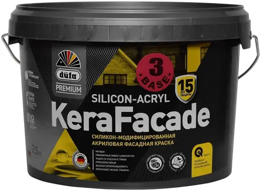 Dufa Premium Kera Facade силикон-модифицированная акриловая фасадная краска (2.5 л) бесцветная