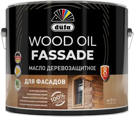 Dufa Wood Oil Fassade масло деревозащитное для фасадов (9 л) белое