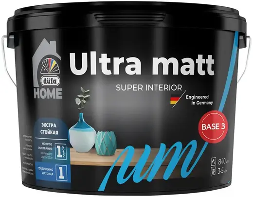 Dufa Home Ultra Matt экстра стойкая интерьерная краска (9 л) бесцветная
