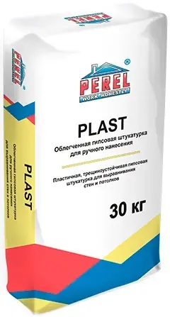 Perel Plast штукатурка гипсовая пластичная (30 кг) белая