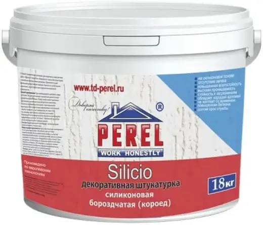 Perel Silicio штукатурка декоративная короед (18 кг 2 мм)