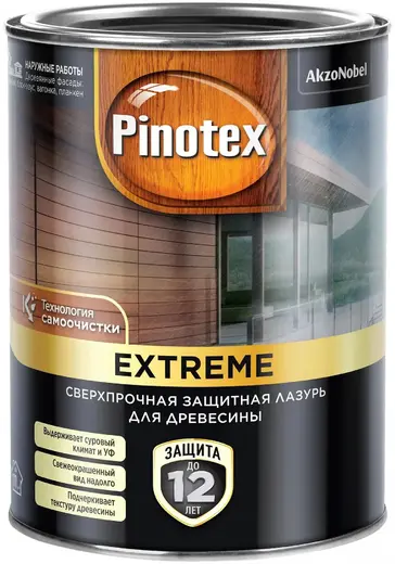 Пинотекс Extreme сверхпрочная защитная лазурь для древесины (900 мл ) белая