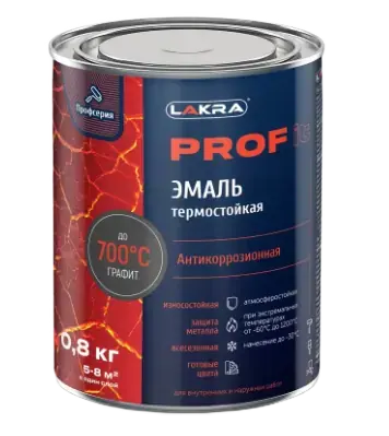 Лакра Prof It эмаль термостойкая антикорозионная (800 г) графит (термостойкость 700 °C)