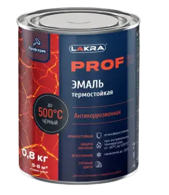 Лакра Prof It эмаль термостойкая антикорозионная (800 г) черная (термостойкость 500 °C)