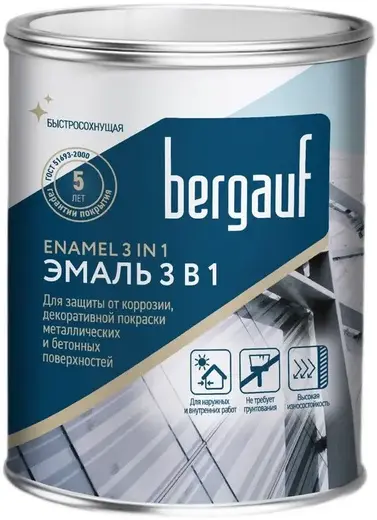 Bergauf Enamel 3 in 1 алкидно-уретановая грунт-эмаль (1.8 кг) бежевая