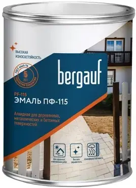 Bergauf ПФ-115 эмаль для деревянных металлических и бетонных поверхностей (800 г) белая