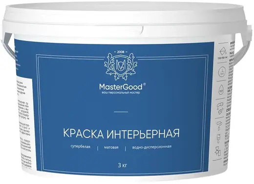 Master Good краска интерьерная (3 кг) белая