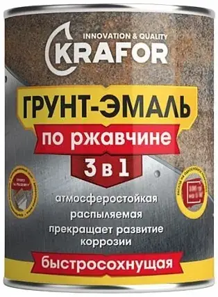 Крафор грунт-эмаль по ржавчине 3 в 1 быстросохнущая (20 кг) синяя