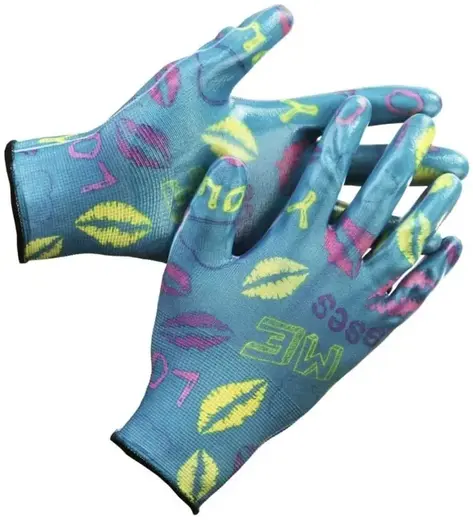 Grinda перчатки садовые с нитриловым покрытием (L-XL) синие