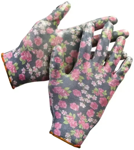 Grinda перчатки садовые с нитриловым покрытием (L-XL) черные