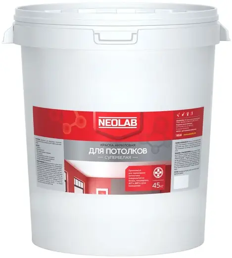 Neolab краска акриловая для потолков (45 кг) супербелая