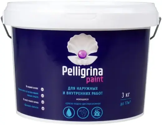 Pelligrina Paint краска водно-дисперсионная моющаяся (3 кг) белая