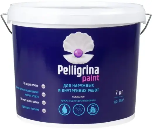 Pelligrina Paint краска водно-дисперсионная моющаяся (7 кг) белая