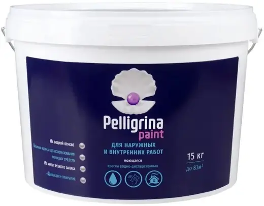 Pelligrina Paint краска водно-дисперсионная моющаяся (15 кг) белая