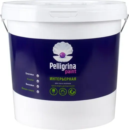 Pelligrina Paint Интерьерная краска водно-дисперсионная для стен и потолков (25 кг) белая