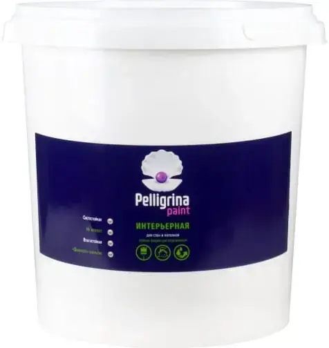 Pelligrina Paint Интерьерная краска водно-дисперсионная для стен и потолков (45 кг) белая