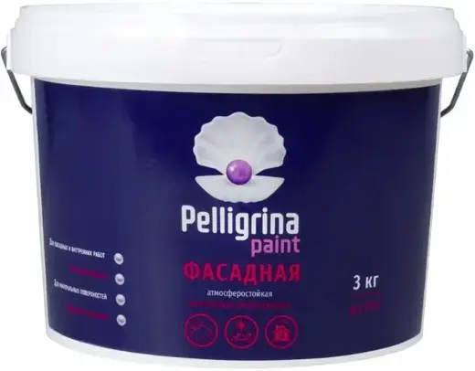 Pelligrina Paint Фасадная краска водно-дисперсионная атмосферостойкая (3 кг) белая