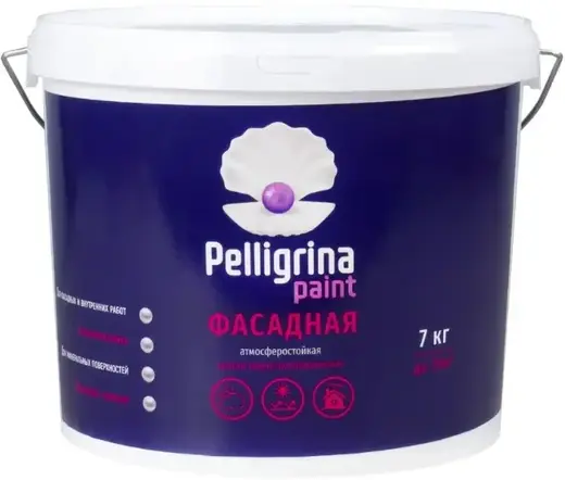Pelligrina Paint Фасадная краска водно-дисперсионная атмосферостойкая (7 кг) белая