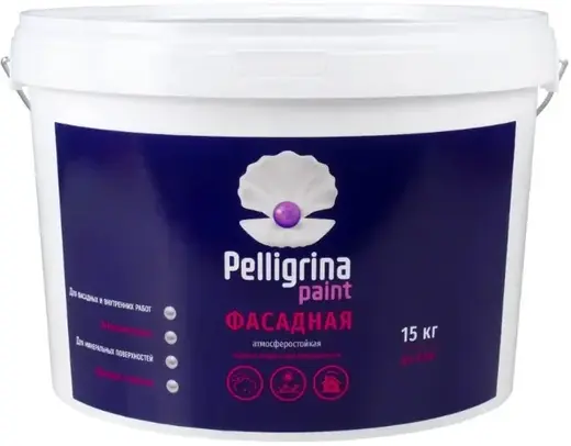 Pelligrina Paint Фасадная краска водно-дисперсионная атмосферостойкая (15 кг) белая