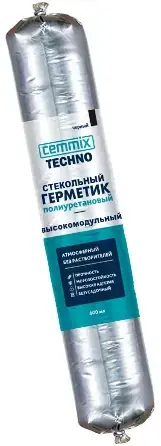Cemmix Techno герметик стекольный полиуретановый высокомодульный (600 мл) черный