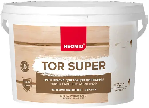 Неомид Tor Super грунт-краска для торцов древесины (2.7 л база С)